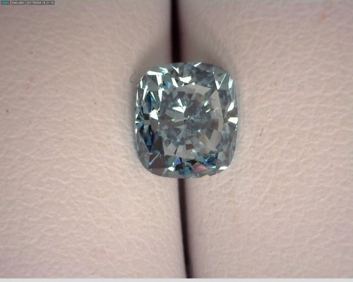 Blue Grey Cushion Cut Diamond